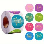 500 Stickers roll Thank You Stickers Golden Stamping Stickers Labels