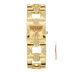 Ladies Diamond-set Square Watch Luxury Bracelet Style Quartz Wristwatch
