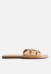 Intertwined-strap Sandals - Beige