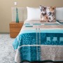 Casa Blanket Mink 1PLY - Turquoise And Cream