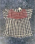 Alana Blue Checked Dress With Red Stitching 12M