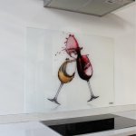 Decorative Glass Wall Tile 898X700X6MM Wine Glasses