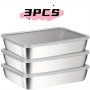 2/3 Piece Stainless Steel Crisper Container Set With Clear Lids - Leak-proof Stackable Food Meat Produce Storage Containers - Durable Outdoor Kitchen Organizers For