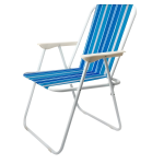 74X56X53CM Lightweight Foldable Outdoor Striped Camping Chair With Armrest