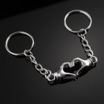 Couples Magnetic Palm Heart Keychain Silvery Metal Key Ring Romantic Pendant For Valentine's Day Love Forever Bag Charm