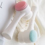 1PC Silicone Face Wash Brush Double Side Manual Cleansing Brush Face Massage Brush Color Random