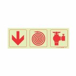 Photoluminescent 190MM Safety Sign F7 Arrow Down Fire Hose Reel Fire Hydrant