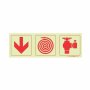 Photoluminescent 190MM Safety Sign F7 Arrow Down Fire Hose Reel Fire Hydrant