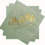 Mr & Mrs Elegant Wedding Napkins - 2-PLY Disposable Paper Napkins For Bridal Shower Reception Marriage Celebration Adventure Begins Theme - Pack Of 20