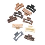 10 Piece Medium Beige Matte Cute Square Hollow Hair Clips