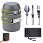 1PC Camping Cookware Kit With Stainless Steel Forks Knives Spoons For Outdoor Camping Picnic Travel Cooking