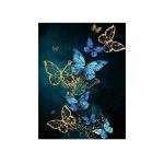 Easy Craft Diamond Painting Diy Kit 40X30CM- Blue And Gold Butterflies