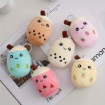 6PCS Cute Fruit Milk Tea Cup Plush Doll Key Chain Plush Animal Toy With Key Chain Bag Backpack Purse Ornament Suitable For Sendi