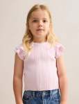 Danielle Girls Flutter Sleeve Knit Top - 10-12 Yrs Pink
