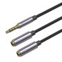 YAU27 3.5MM Male To Dual 3.5MM Female Audio Cable Black