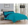 - Reversible Comforter Set - 90 GSM Micro Fibre - Pageant Blue - Peacock Blue - Queen