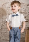 Blue And White Gentleman Suit 4PSC