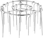 Air Fryer Skewer Stand Stainless Still With 24 Pieces Of Skewers. Silver Stainless Steel Roaster Kitchen Tool Set