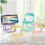 Mini Portable Cell Phone Holder Foldable Chair Shape Universal Candy Color Mobile Multi-Angle Stand Suitable For Desktop Cell Phone Holder