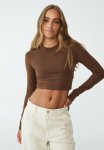 Cotton On Micro Baby Long Sleeve Top - Acorn