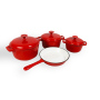 Cast Iron Pot Set 7 Piece Red