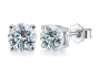 925 Sterling Silver Moissanite Stud Earrings - Gra Certificate