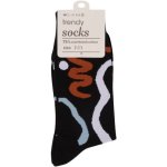 Clicks Trendy Socks Black With Multi Curve 7-11