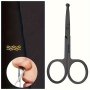 Stainless Steel Professional Beard Scissors: Male And Female Facial Hair Trimming Beauty And Makeup Scissors Round Nose Safety Nose Scissors Haircut Scissors