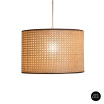 Cane Webbing Drum Pendant Light Small Medium - Medium