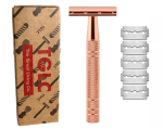 Premium Double Edge Safety Razor Plus Blades - Rose Gold