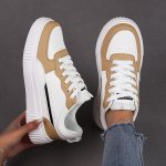 Fashion Sneakers - Casual Low-top Lace-up Skate Shoes Breathable Fabric & Eva Sole For All Seasons