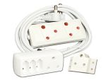 Extension Cord 3M Bundle With 4 Way Multiplug And 1 Adapter
