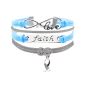 - Faith Hope Cancer Support Infinity Bracelet - Blue/grey