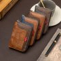 Men's Compact Color-block Faux Leather Wallet - Vintage Matte Finish Multi-functional With Large Capacity For Cards & Coins