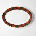- Red Tartan Oval Platter 35.5CM