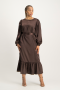 Leah Satin Dress - Chocolate - M
