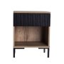 Nova Bedside Table- Oak & Black