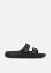 PoP Candy Twin Buckle Slip On Sandals - Black