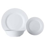 Basics White European Rim Dinner Set 18 Piece