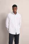 Bugatti Mens Casual Long Sleeve Shirt With Kent Collar In White - White 3XL