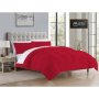 - Reversible Comforter Set - 90 GSM Micro Fibre - Optical White - True Red - King - Super King