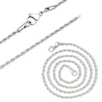 3MM Rope Chain Necklace For Men Silver Rope Chain Stainless Steel Necklace Chain For Men Women 18INCH 20INCH 22INCH 20 Inch