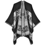 Pameila Women's Travel Plaid Shawl Wraps Open Front Poncho Cape Warm Oversized Sweaters Casual Cardigan Shawls For Fall Winter S
