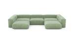 U-shape Sofa - Cord Velours - Duck Egg - 377CM X 220CM