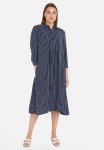Tommy Hilfiger Cupro Rope St Midi Shirt Dress - Rope Stripes carbon Navy