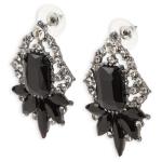 Black Diamante Cluster Stud Earrings