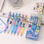 Quan Stitch Cartoon Ballpoint Pen 6/12 Set - Plastic Retractable Midpoint 0.5Mm Black Gel Pen For Students Cute Stitch Stationery Writing Pen Suitable For