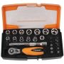 25 Piece 1/4 Inch Drive Socket And Ratchet Set