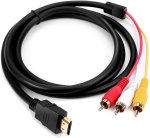 Audio Adapter 1.5 M HDMI To Rca Cable 1080P HDMI Male To 3-RCA Video Audio Av Cable Connector Adapter One-way Transmitter For Tv