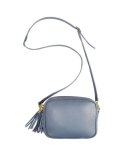 Genuine Leather Tassel Bag - Blue Free